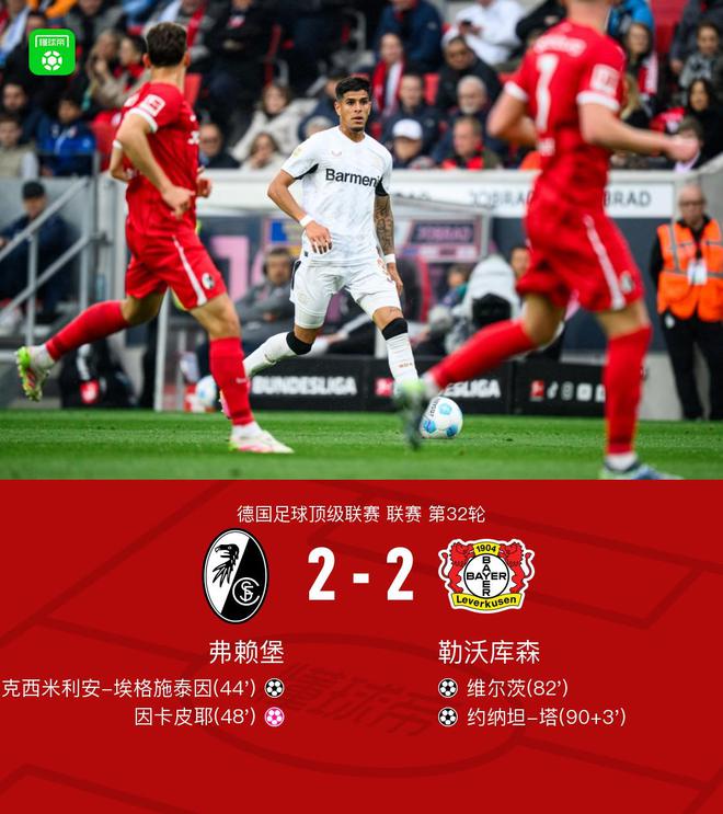 勒沃勝弗賴堡，拜仁奪冠；維爾茨進球，塔絕平。